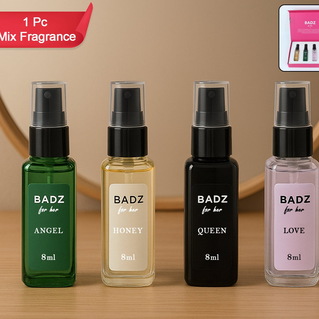 Mini Perfume Spray 8ml (Mix Fragrance  4 Pc) - Happy Price - Image 1