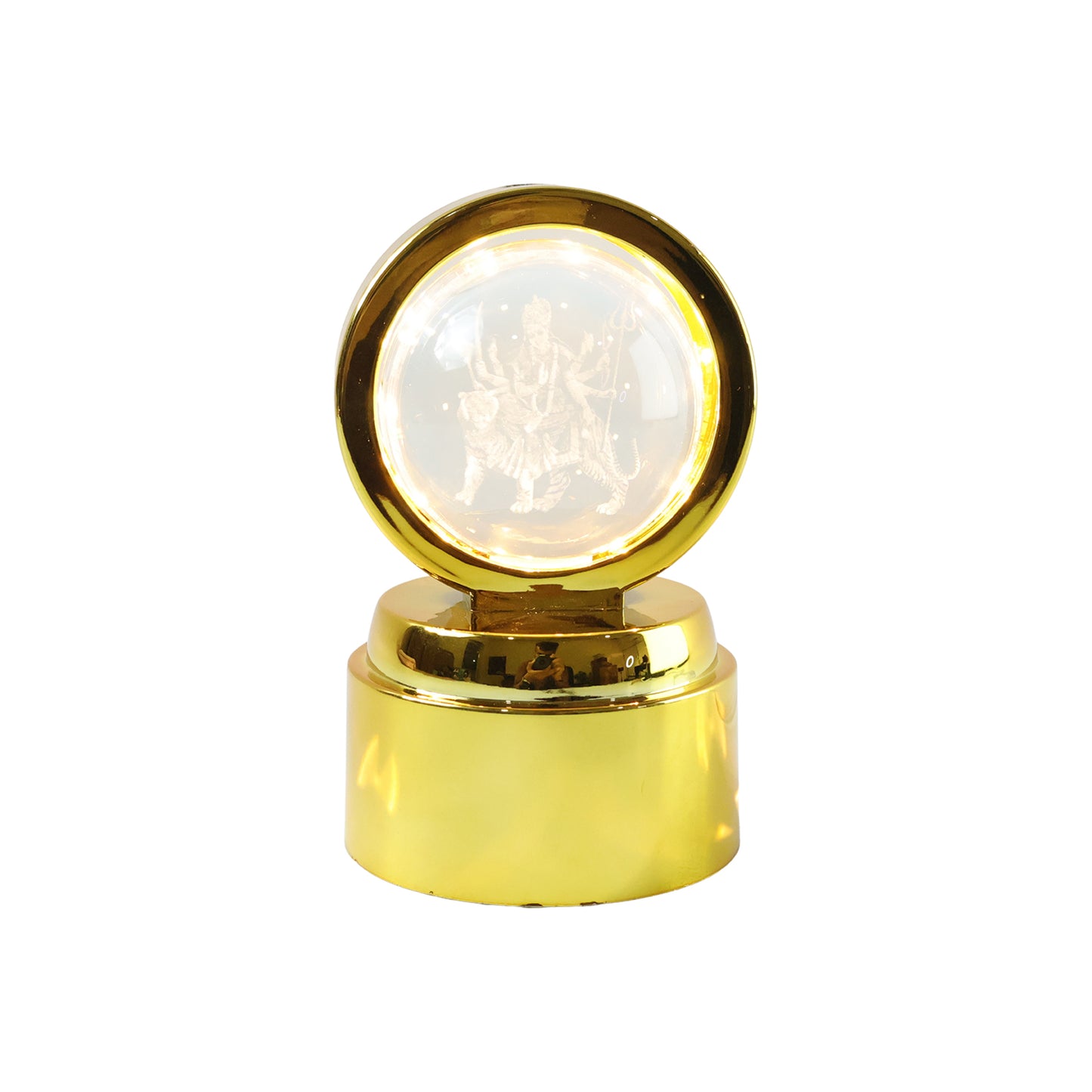 3d Crystal Ball Led Decorative Night Lamp With Goddess Design (1 Pc)