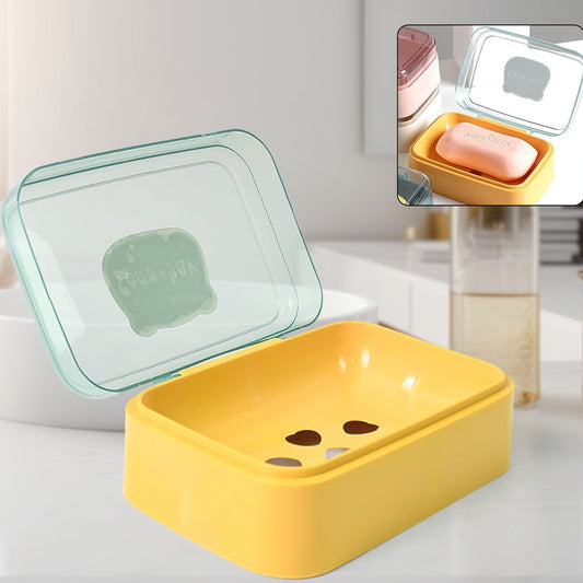 Portable Plastic Soap Case with Drainage - Mix Color (1 Pc) - Happy Price - Image 1