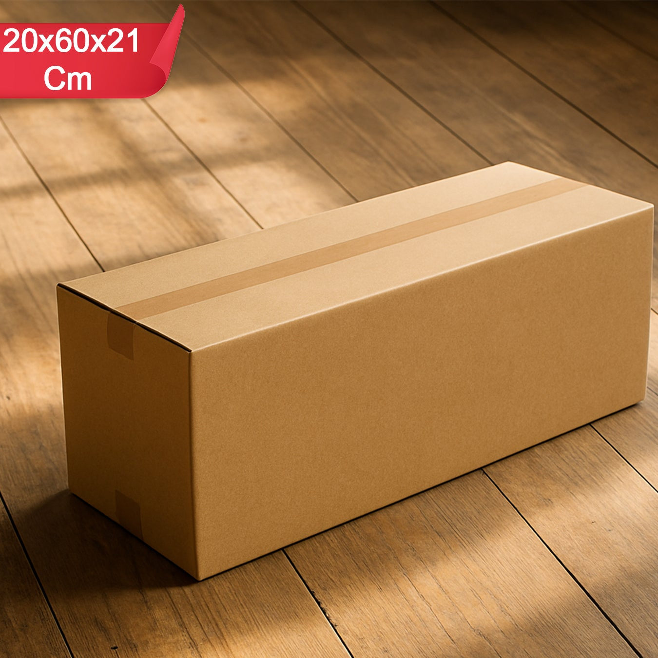 Sturdy Brown Corrugated Box for Secure Packaging - 60x21x20 cm, 1 Piece - Happy Price - Image 1