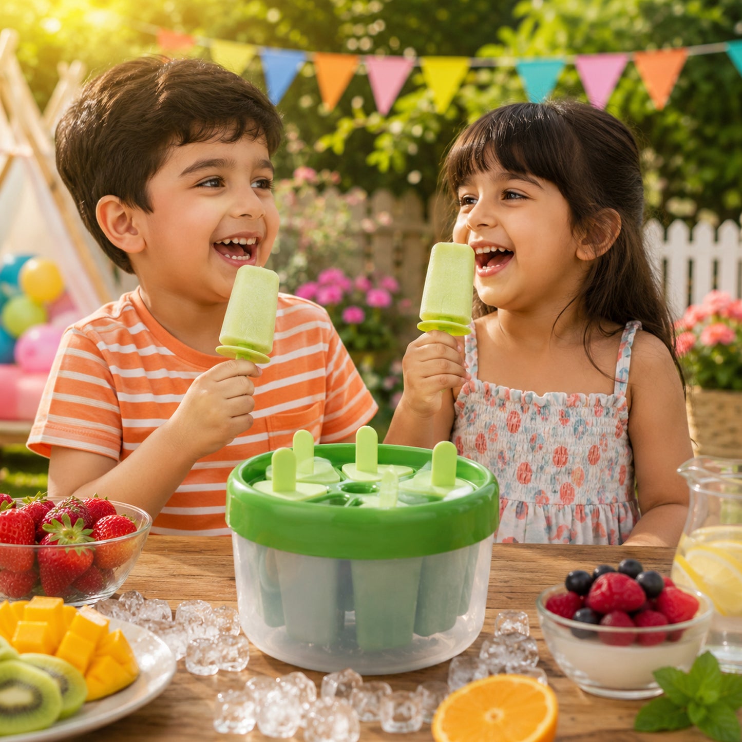 Plastic Ice Candy Mould Tray - 8 Popsicle Cavities, Reusable DIY Frozen Dessert Maker - Happy Price - Image 3