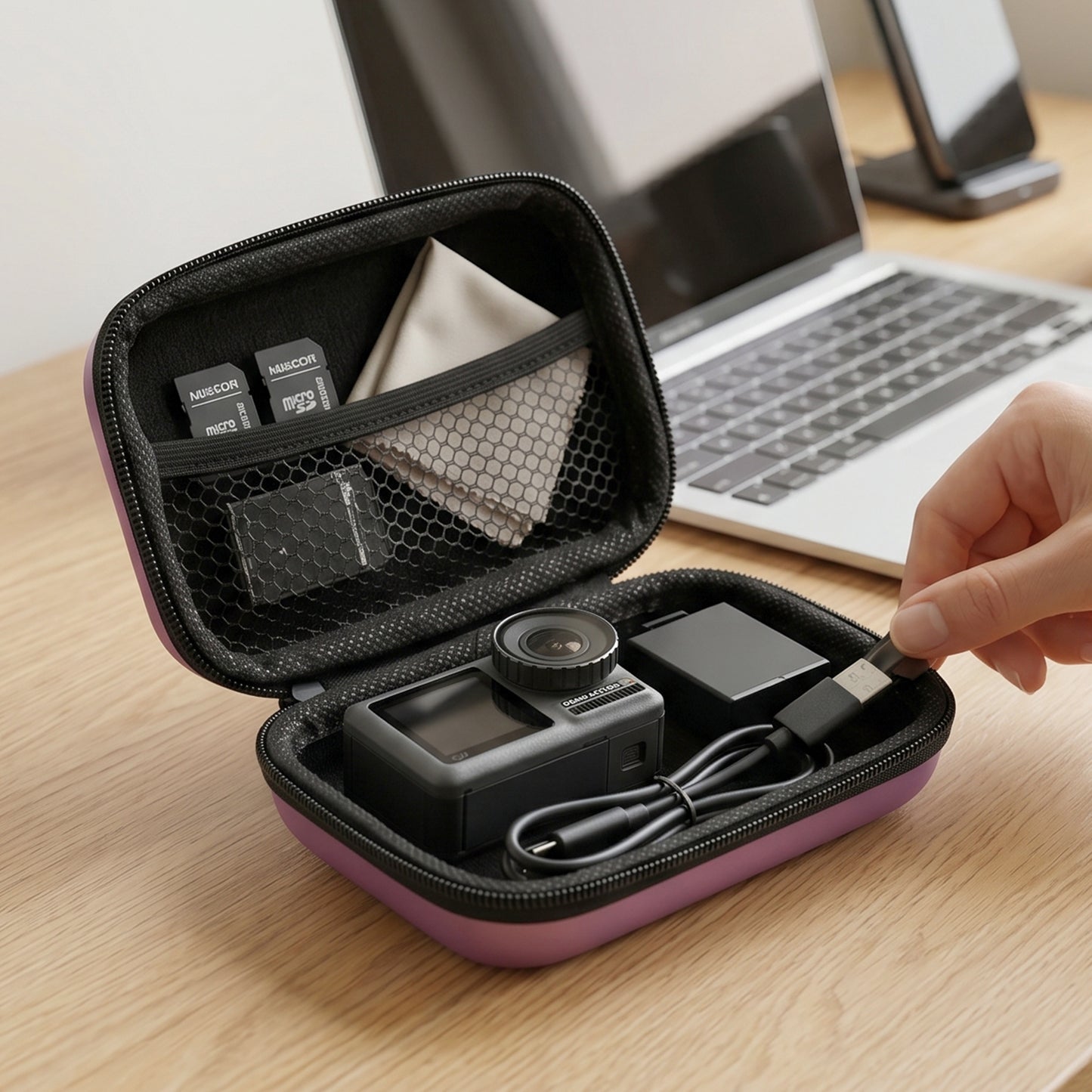 Mini Travel Organizer Pouch for Earphones, SD Cards, Cables (1 Pc) - Happy Price - Image 6