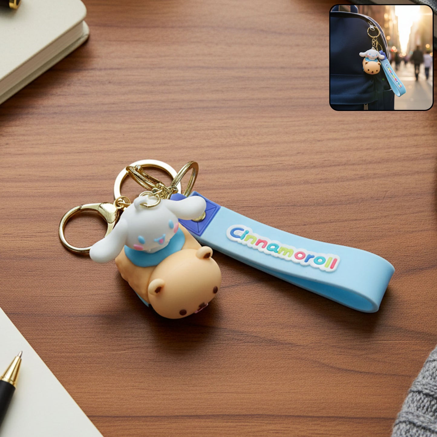 Cute Dog Character Silicone Keychain with Strap - 1 Pc - Happy Price - Image 2