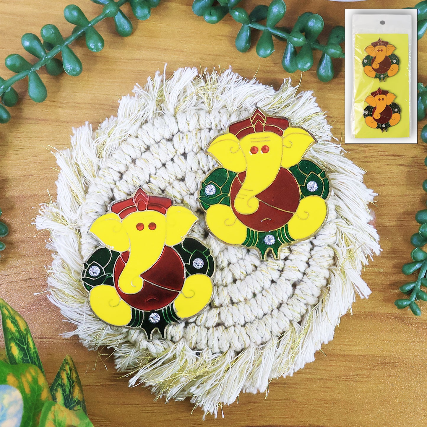 2 Pcs Lord Ganesha Wall Stickers - Decorative Ganpati Decals for Home & Temple - Happy Price - Image 3