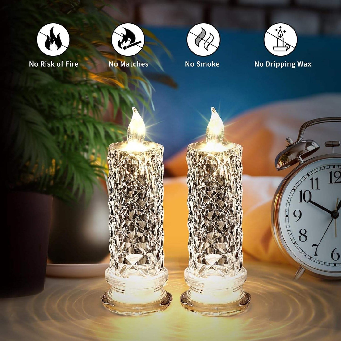 Decorative Crystal Effect LED Candle Light - Flameless & Safe Ambiance (1 Pc) - Happy Price - Image 4