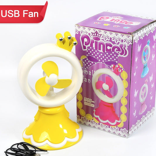 Princess Portable Fan Bright Color Desktop Office Usb  Battry Operate Fan (Battery Not Include) - Happy Price - Image 1