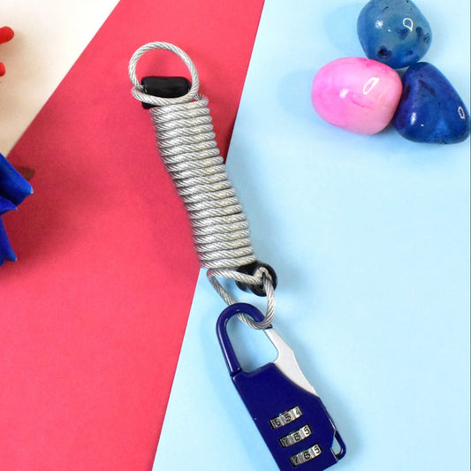 Anti-theft Dial Lock Padlock 3-digit Built-in Wire (1 Pc) - Happy Price - Image 1