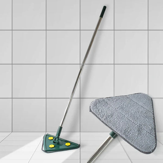 2 In 1 Extendable Triangle Mop Retractable Cleaning Mop Brush  Viper 360 Degree Rotating Floors Wall Cleaning Mop Dust Mop With Telescopic Handle And Reusable Mop Heads (1 Pc) - Happy Price - Image 1