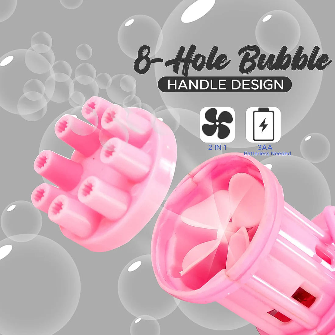 8-hole Battery Operated Bubbles Gun Toys For Boys And Girls - Happy Price - Image 5