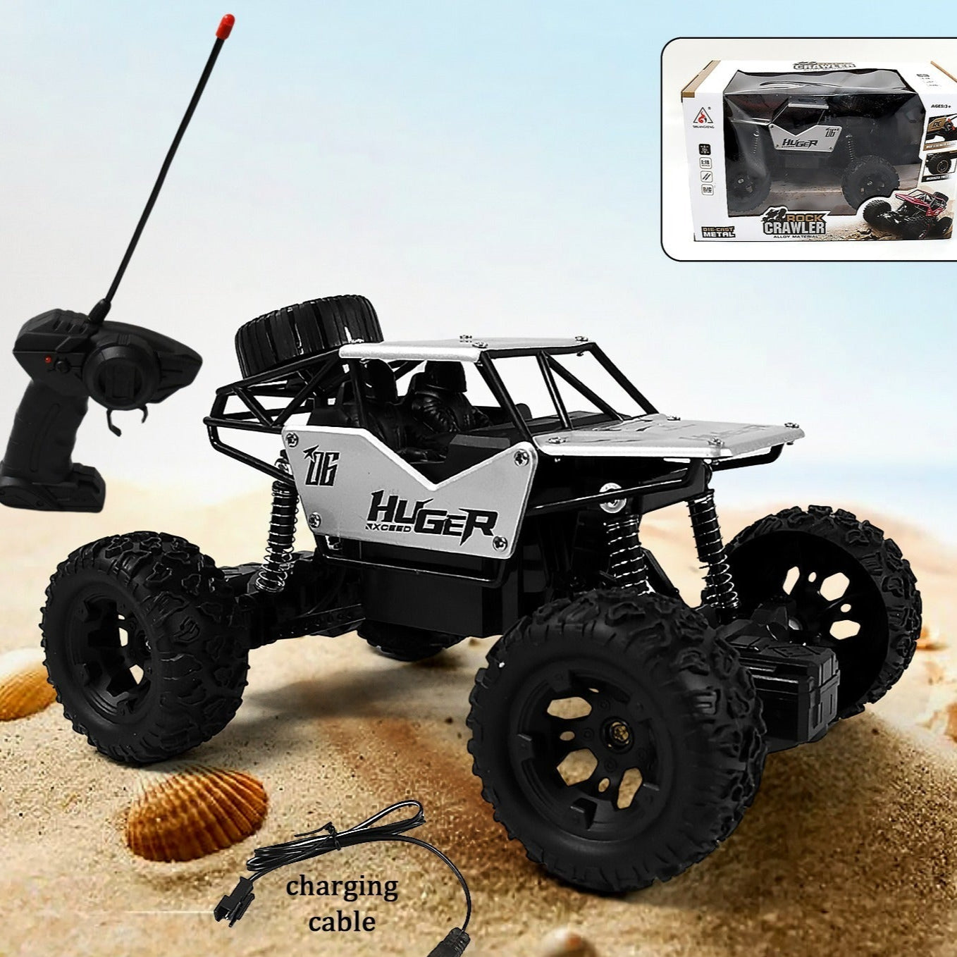 118 Scale Rock Crawler Monster Rc Truck All Terrain Stunt Racing Car Rechargeable Indoor Outdoor Toy Car - Happy Price - Image 1