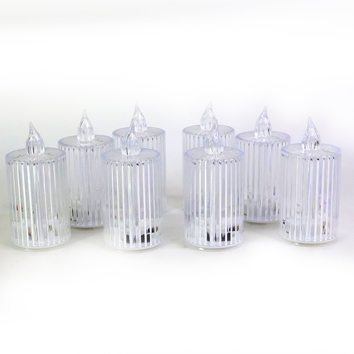 Set of 8 Crystal Effect LED Flameless Candles with Warm Flickering Light - Happy Price - Image 2