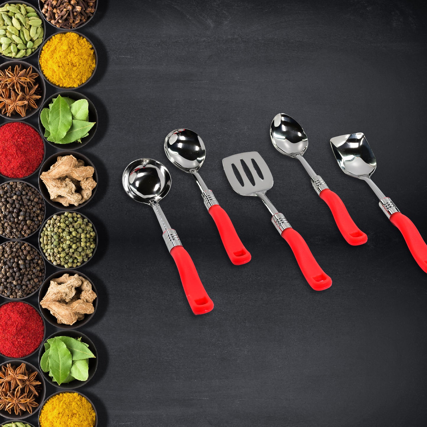 Stainless Steel Serving Spoon Set 5 Pcs. - Happy Price - Image 4