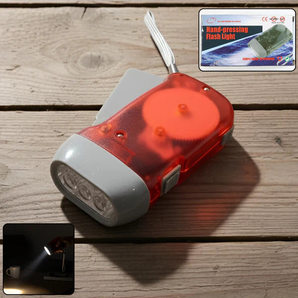 2-LED Hand Press Torch Light - Battery-Free Dynamo Flashlight - Happy Price - Image 6