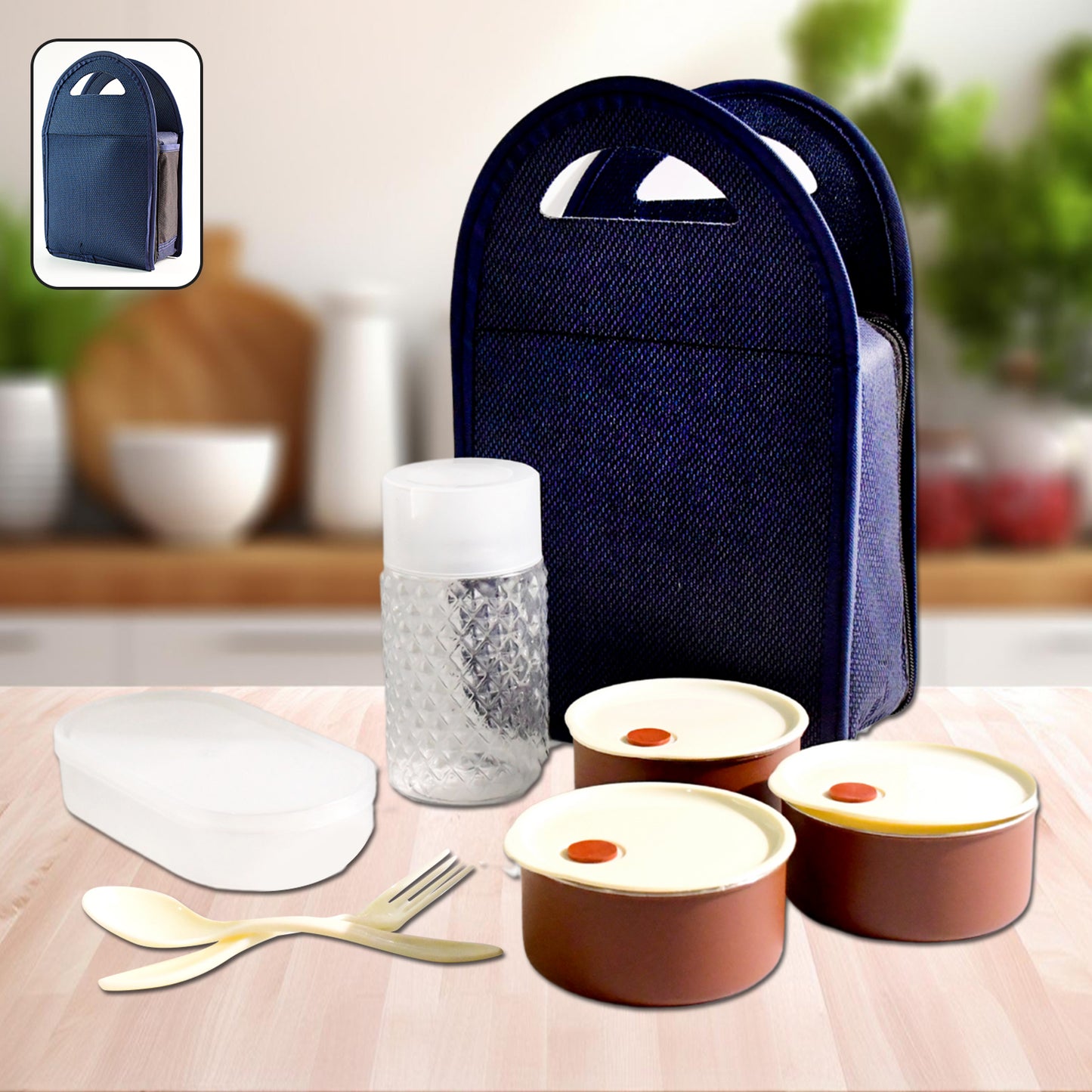 Steel Lunch Box Set (4 Pcs Black) - Happy Price - Image 2