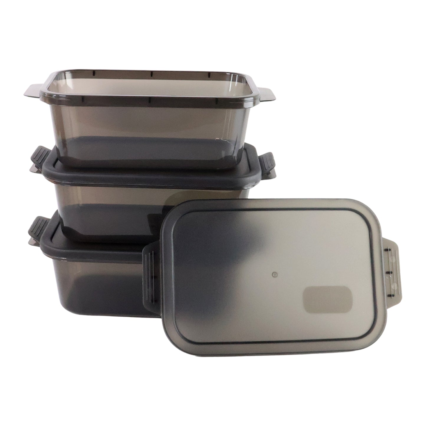 Set of 3 Rectangular Food Containers with Clip-Lock Lids - Happy Price - Image 2