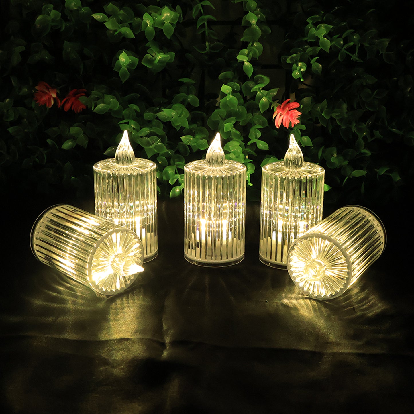 Set of 8 Crystal Effect LED Flameless Candles with Warm Flickering Light - Happy Price - Image 6