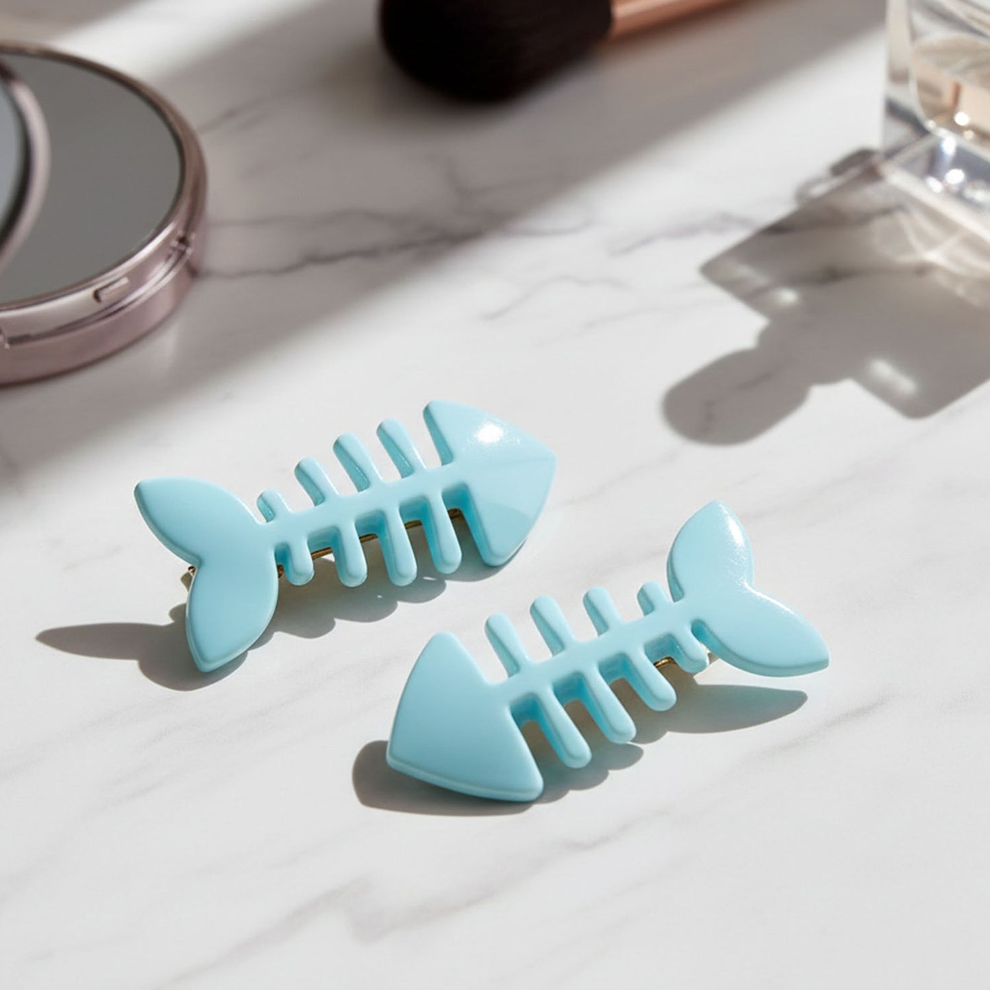 Cute Fishbone & Bone Shape Hair Clip Set (4 Pc) - Happy Price - Image 5