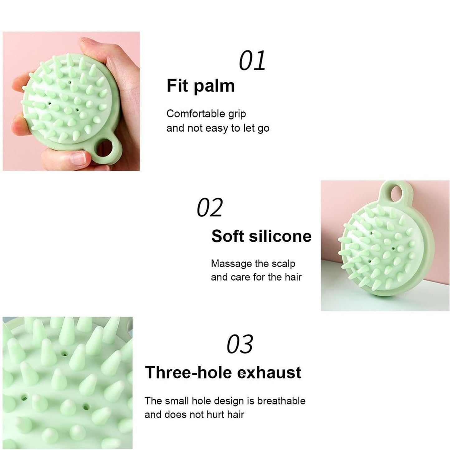 Comb Scalp Massage Brush Hair Brush Hair Comb Shower Brush Bath Massage Brush Small Portable Brush Washable Massage Comb Bath Shampoo Massages Effectively Remove Loose Short Hair - Happy Price - Image 4