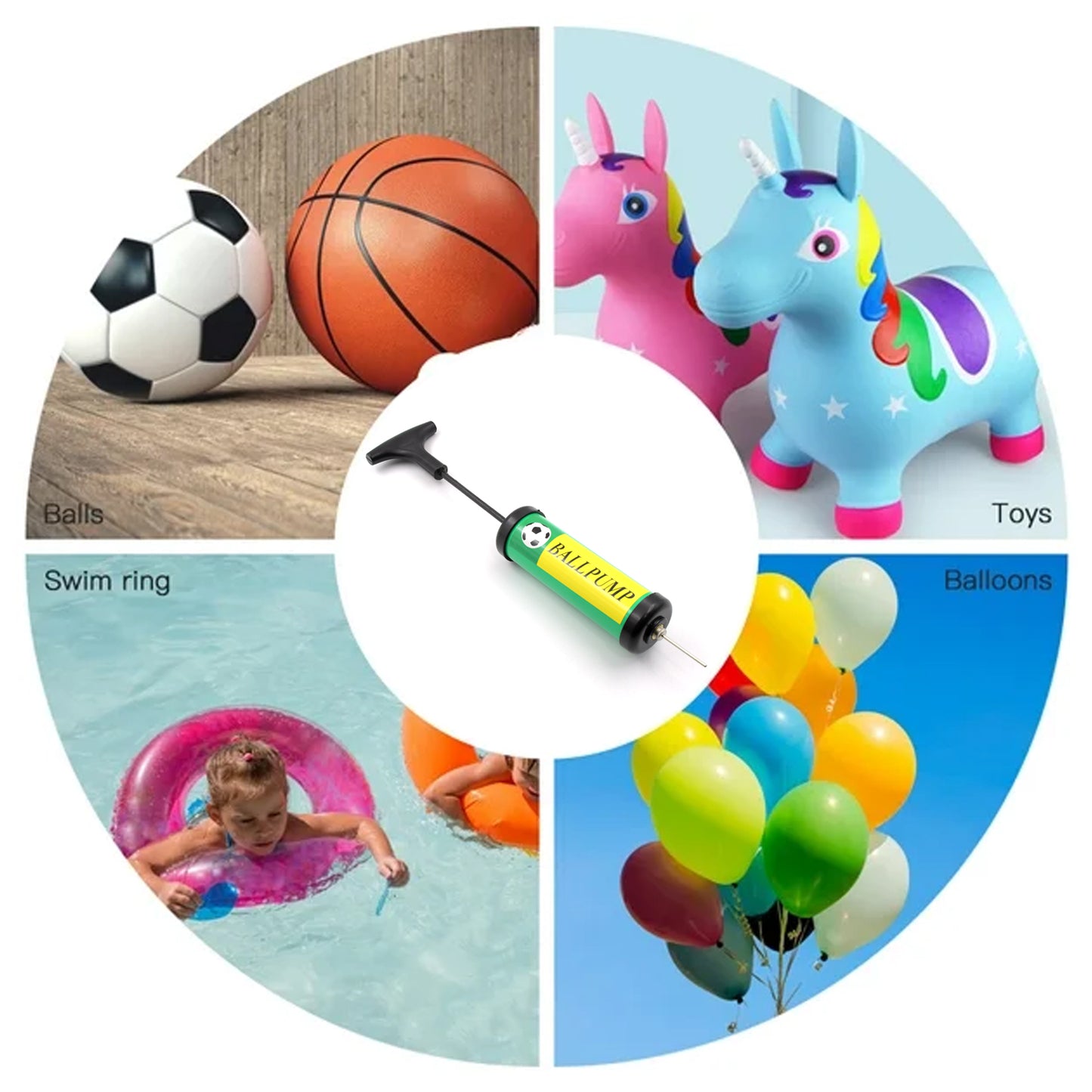 Inflator Air Ball Pump Soft Bouncing Ball Development Kids Toy Sports Plastic Pump For Soccer Basketball Football Volleyball Ball (17 Cm) - Happy Price - Image 5