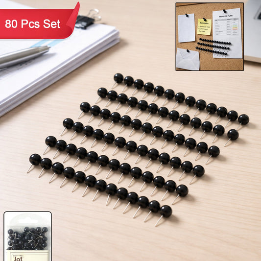 Round Head Push Pins - 80 Pc Set for Office & Home - Happy Price - Image 1