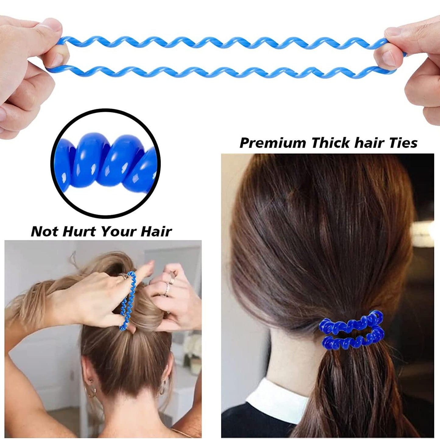 Telephone Wire Hair Bands Pack Of 2 Pc  Multicolour) - Happy Price - Image 3