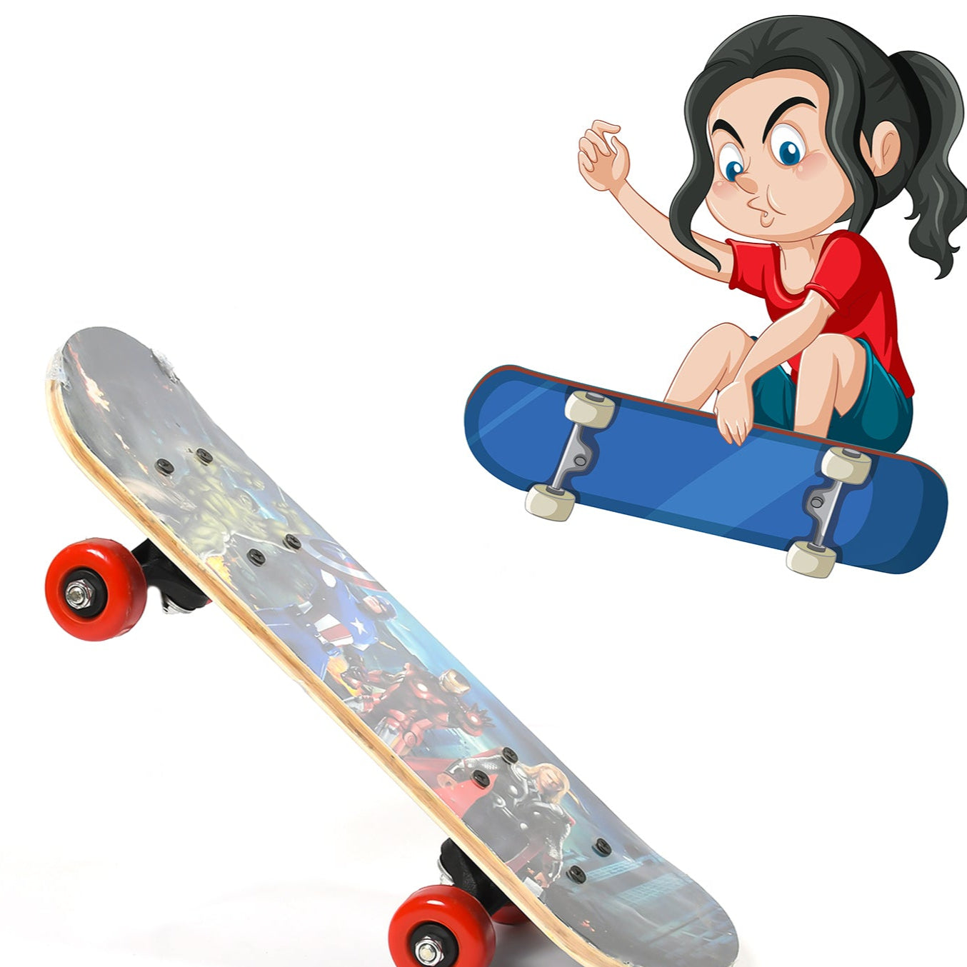 Wood Skateboard Skating Board Lightweight Board Cool Skate Board For Beginnerkidsteensadult And Return Gift Item - Happy Price - Image 1