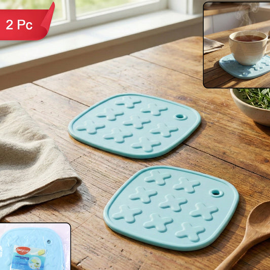 2 Pc Heat Resistant Coaster Set for Hot Pots & Cups - Happy Price - Image 1