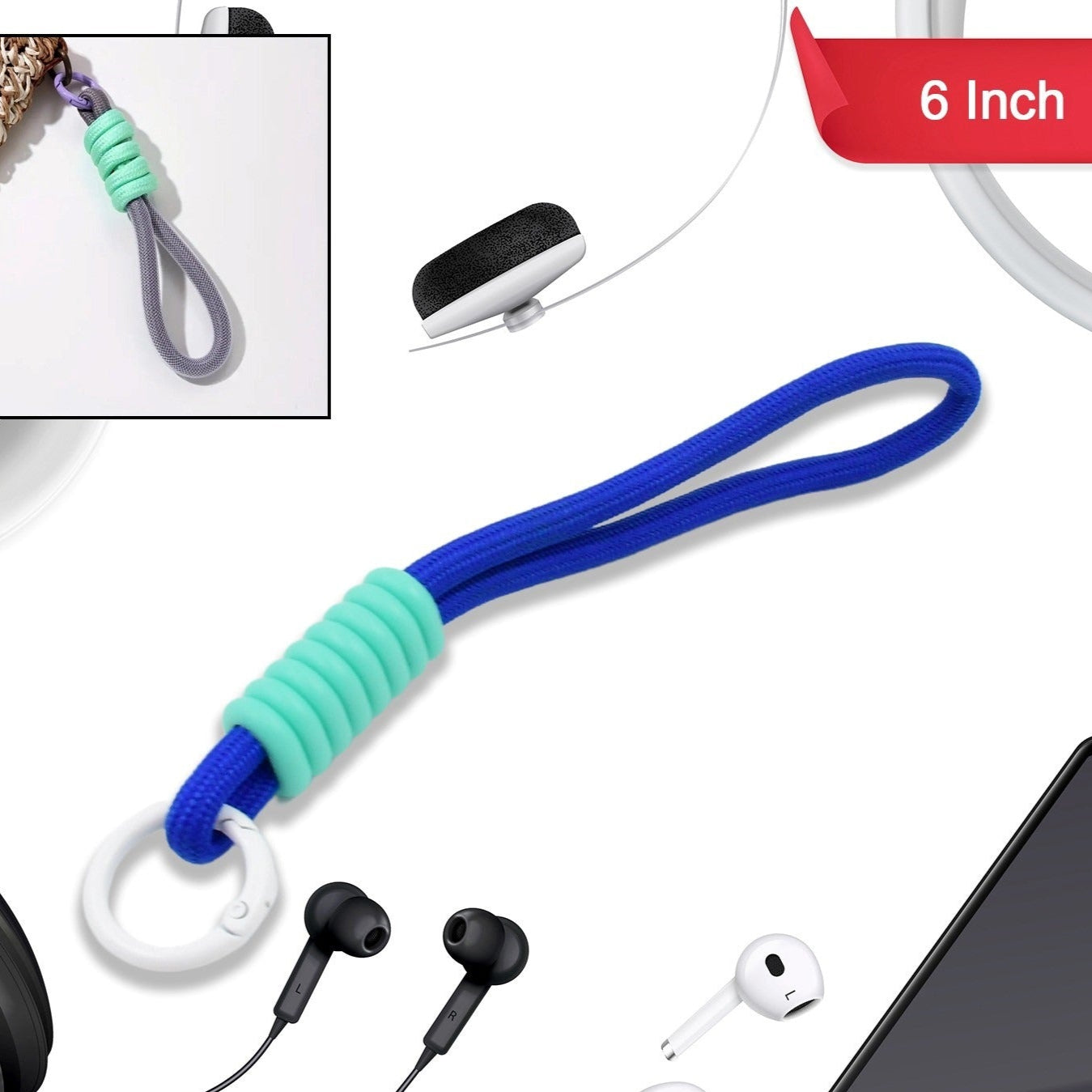 Multipurpose Adjustable Hand Wrist Strap Lanyardwith Cellphone Phone Strap (1 Pc  6 Inch  Multicolor) - Happy Price - Image 1