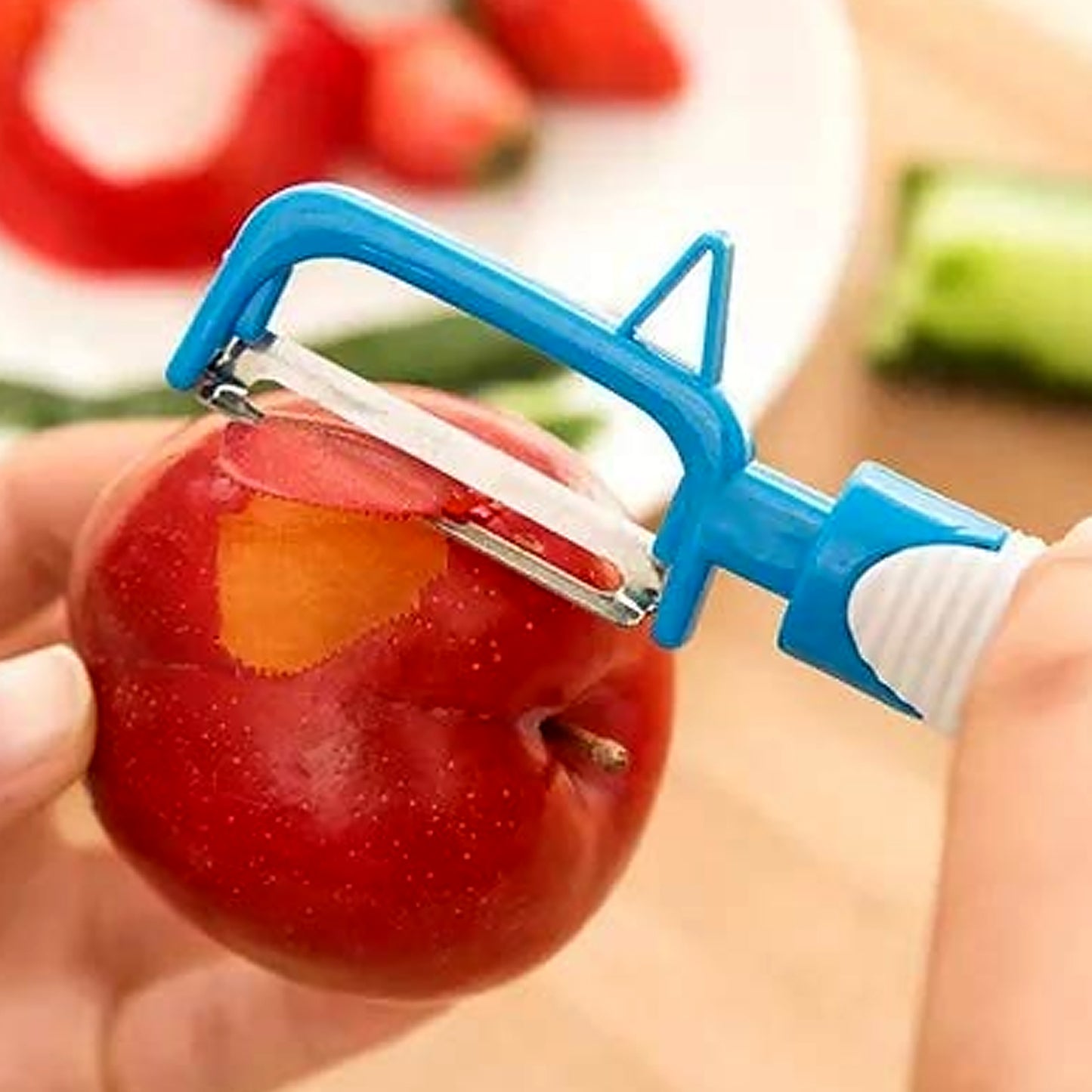 Vegetable Fruit Peelers Slicer  Bottle Opener Kitchen Peeler For Veggie Fruit Potato Carrot Bottle Opener With Plastic Handle Bottle Openers Wine Bottle Opener Cold Drink Bottle Opener (2pc) - Happy Price - Image 3