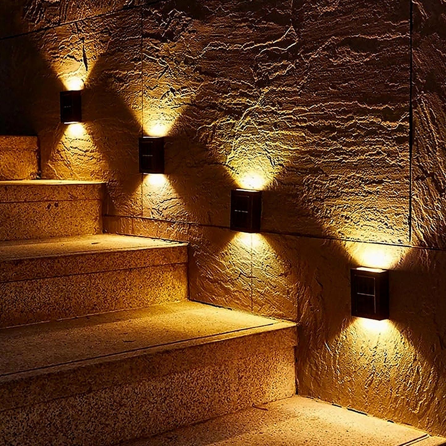 Solar Wall Lights Small Fence Lights Solar Powered Up Down Led Porch Light Garden Lights Outdoor Solar Landscape Lights Waterproof Light (1 Pc) - Happy Price - Image 6