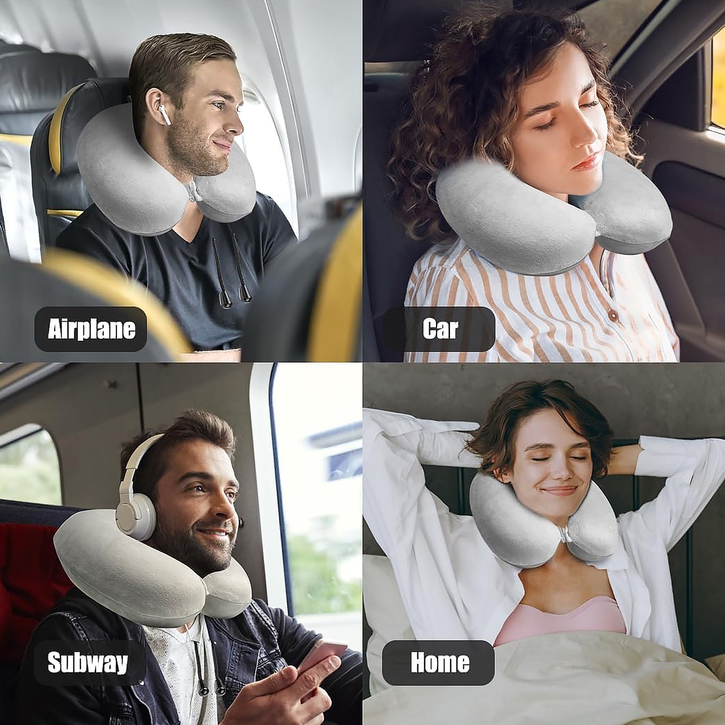 Soft Neck Pillow For Car Home Airplane Travel Travel Neck Pillow For Sleeping  Travel Essentials For Neck Restmultipurpose Comfortable Head Rest Neck Holder Pillow (1 Pc) - Happy Price - Image 3