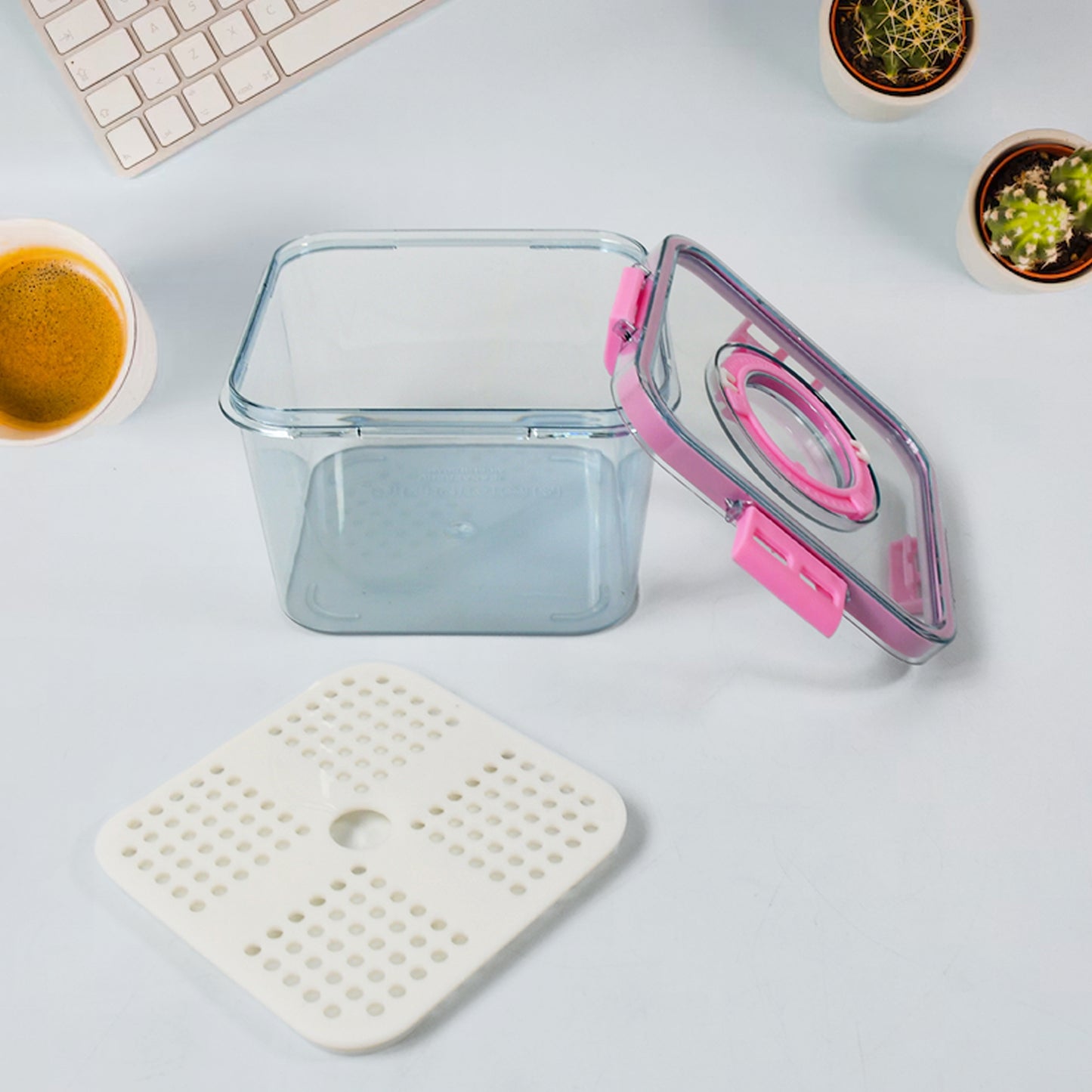 High Quality Plastic Food Storage Container Clear Washable Refrigerator Food Box Food Container Fruit Box Container With Lid (1400 Ml) - Happy Price - Image 2