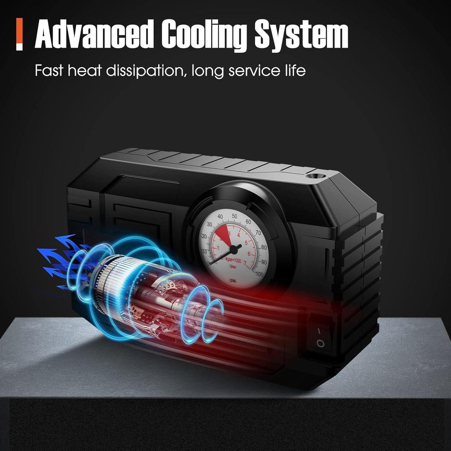 Tire Inflator Portable Air Compressor 12v Small Air Pump For Car Tires Bicycle Balloons Cars Bike Bicycles And Other Inflatables With Led Light (12v) - Happy Price - Image 6