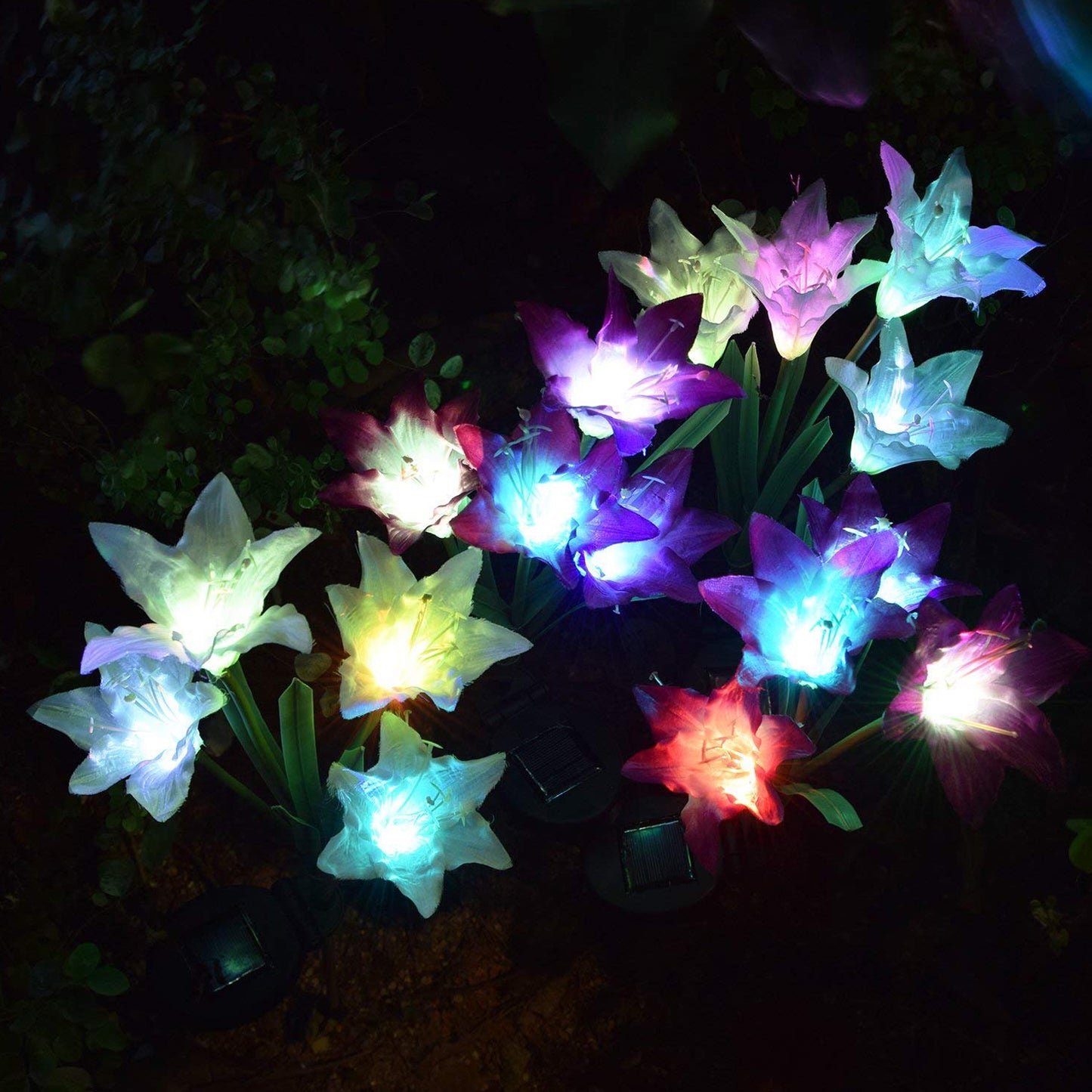 Waterproof Solar Lily Flower Stake Lights - Set of 2 Pcs - Happy Price - Image 3