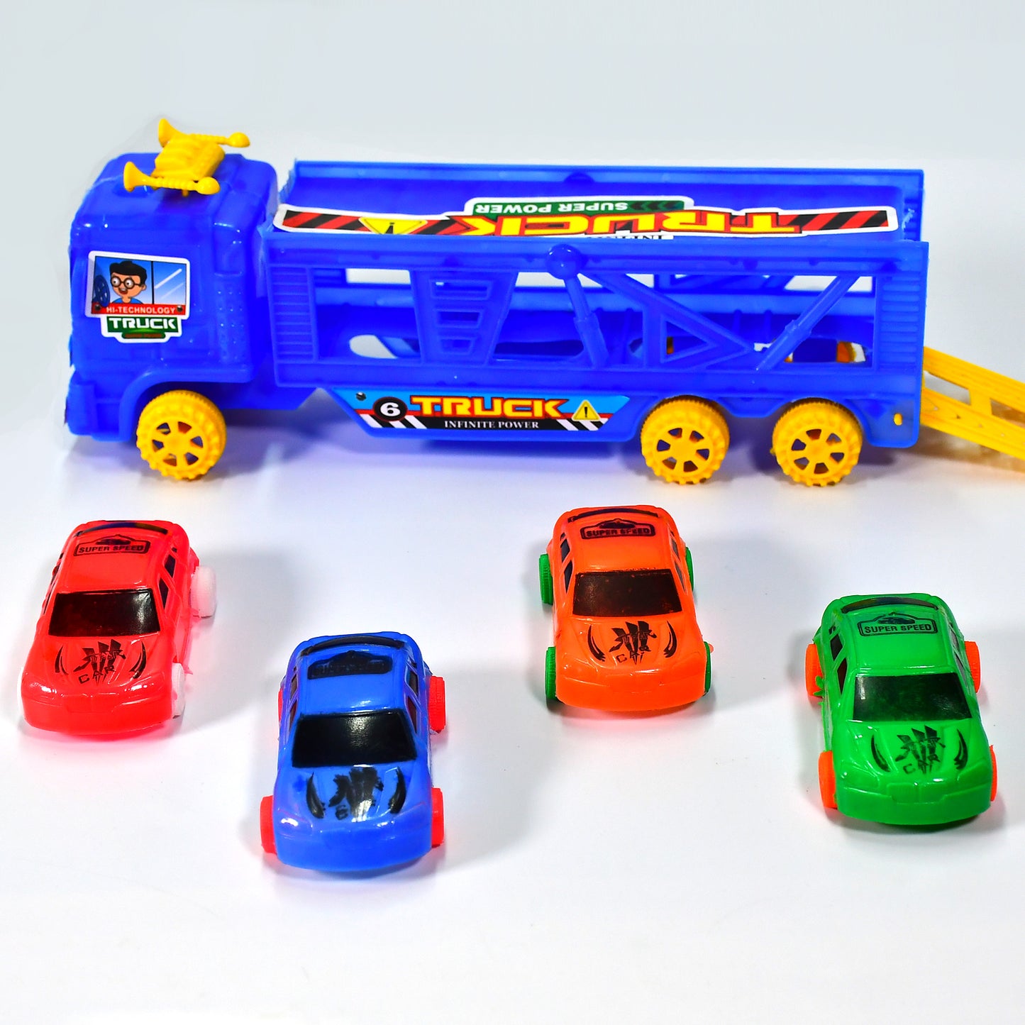 Toy Set Truck With 4 Mini Cars Toy Vehicles For Children - Happy Price - Image 3
