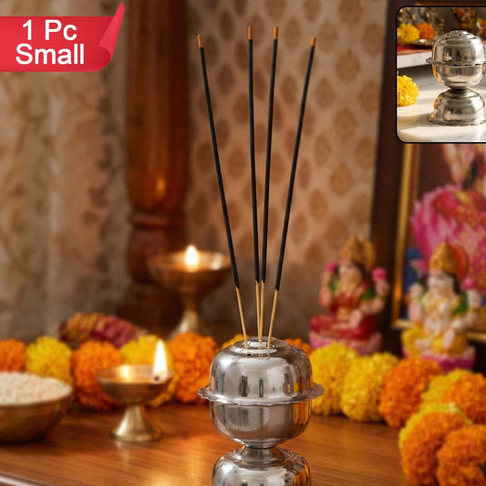 Stainless Steel Incense Stick Holder for Pooja - Jasmine Style, 1 Pc - Happy Price - Image 1