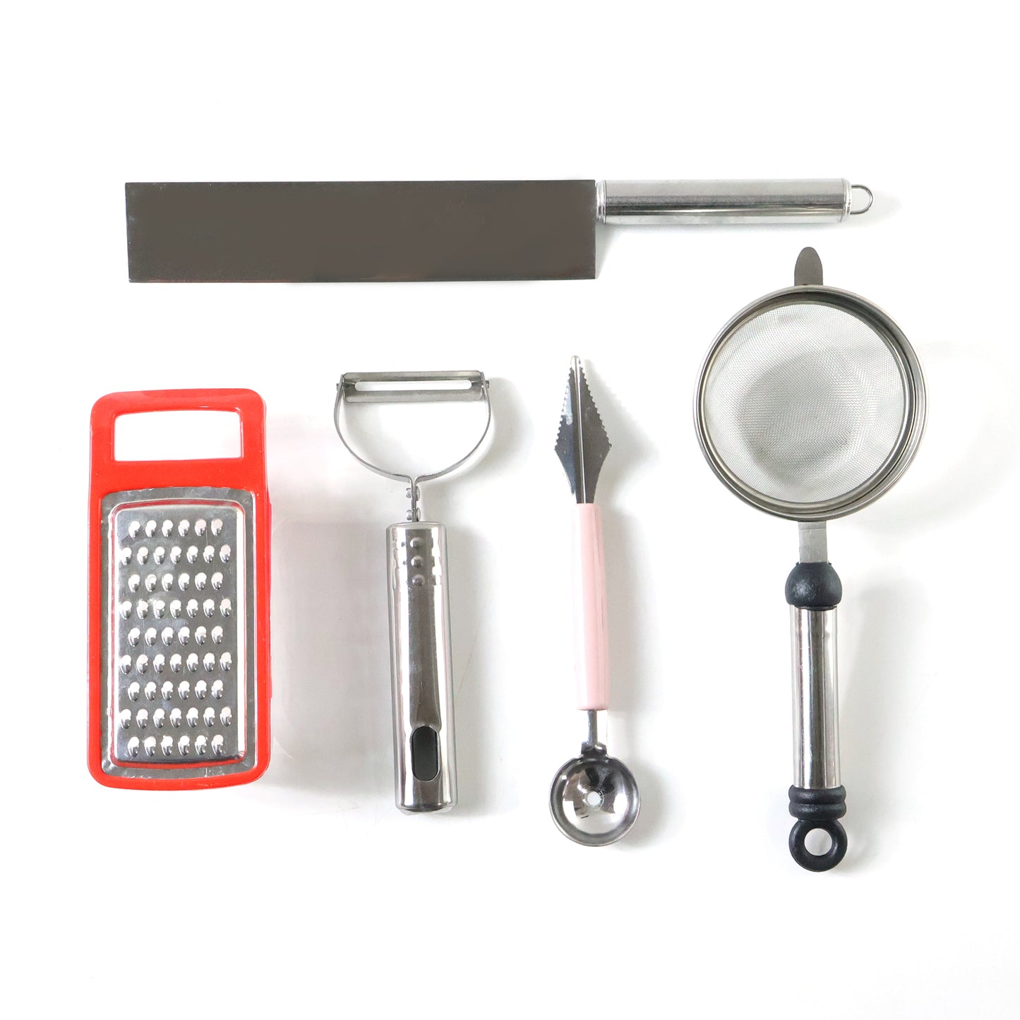 5-in-1 Multipurpose Kitchen Gadget Set - Chopper, Grater, Peeler, Scoop & Strainer (1 Set) - Happy Price - Image 4