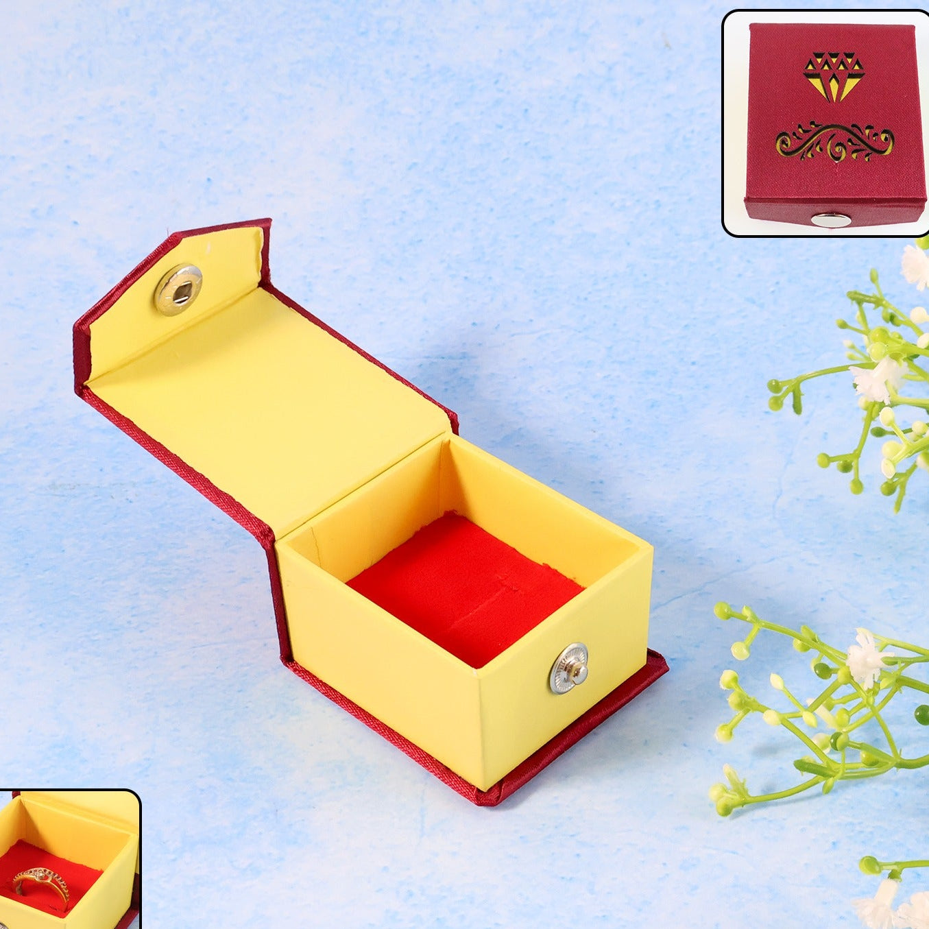 Elegant Ring Gift Box with Velvet Cushion - Perfect for Proposals & Gifting - Happy Price - Image 1