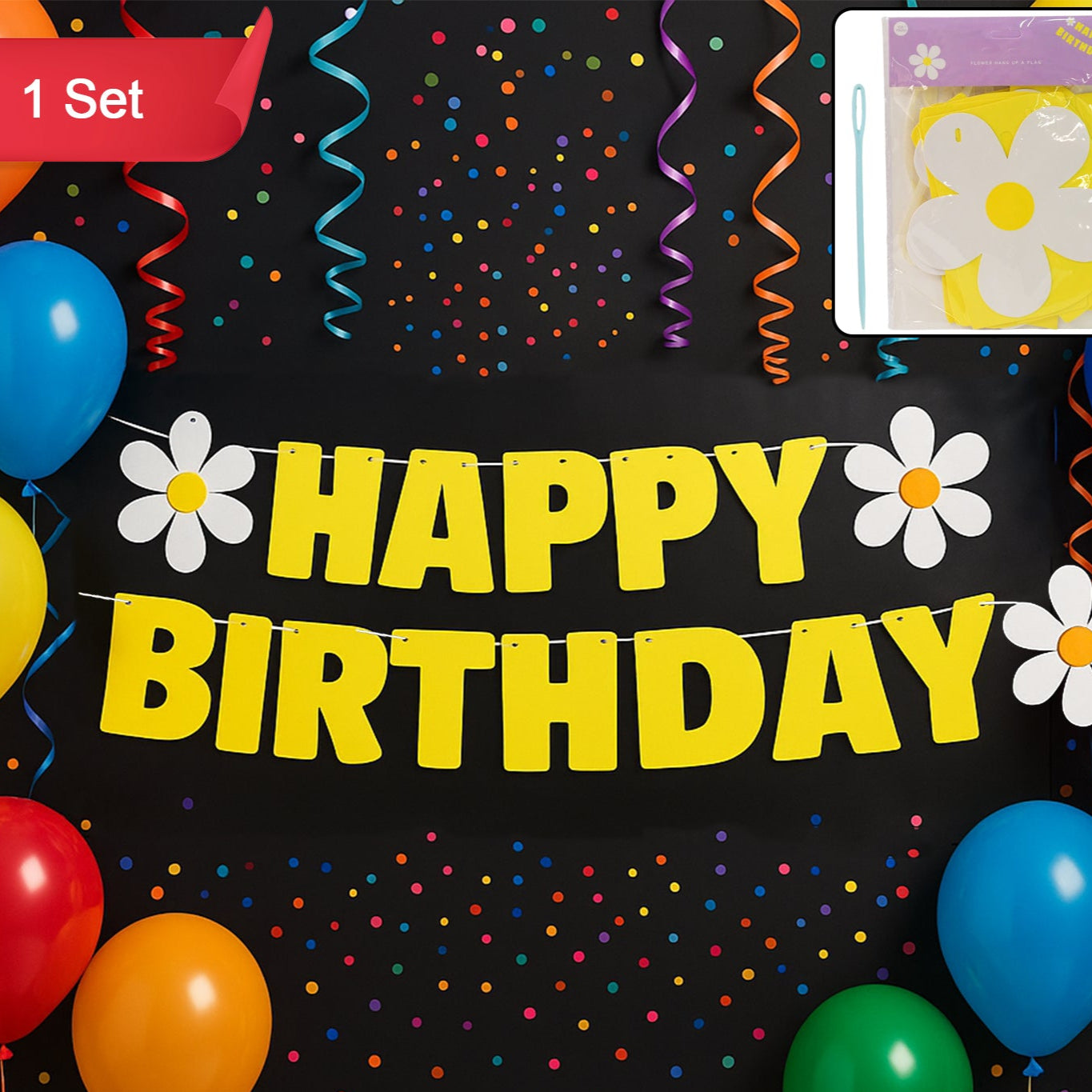 Happy Birthday Party Decoration Banner Set
