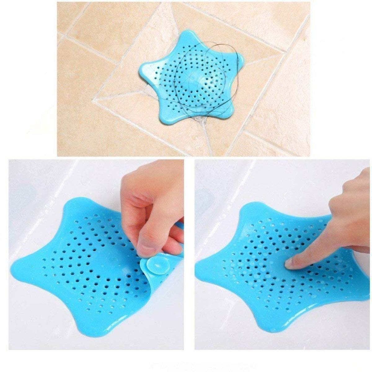 Silicone Star Shaped Sink Filter Bathroom Hair Catcher Drain Strainers For Basin - Happy Price - Image 3