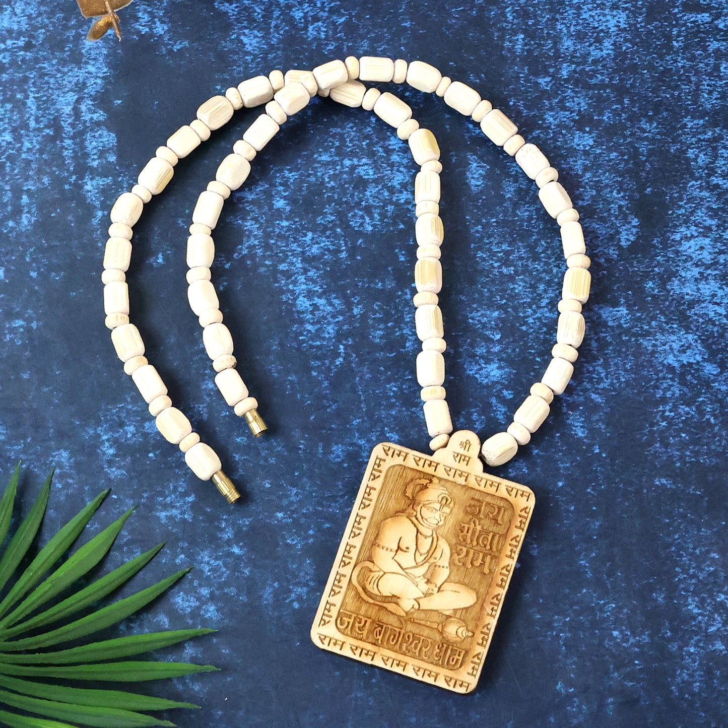 Wooden Hanuman Pendant Mala with Sacred Engravings - 1 Pc - Happy Price - Image 5