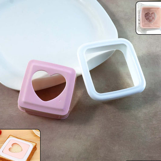 Heart Shape Sandwich Maker & Sealer - Kids' Lunch Box Bread Press (1 Pc) - Happy Price - Image 1