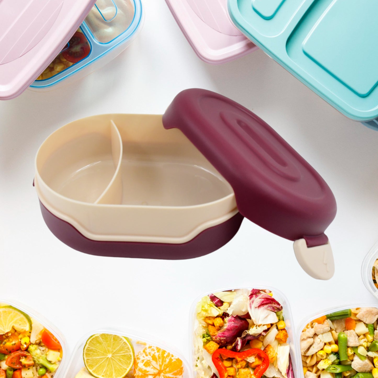 Airtight Food Grade Tiffin Box With 2 In 1 Spoon And 2 Compartment - Happy Price - Image 4