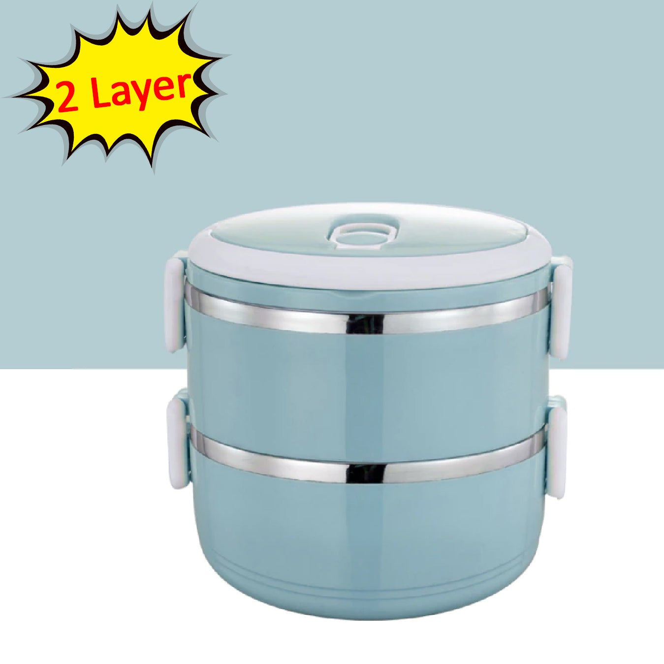 Multi Layer Stainless Steel Hot Lunch Box (2 Layer) - Happy Price - Image 1