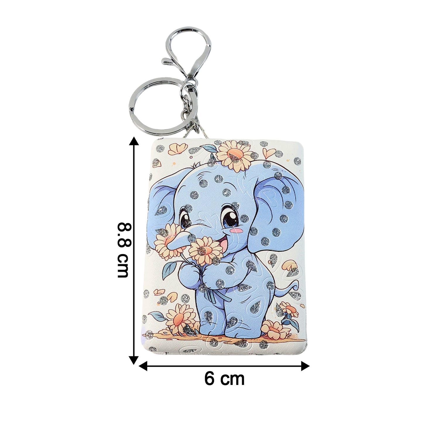 Cute Elephant Foldable Mirror Keychain (1 Pc) - Compact Travel Makeup Mirror - Happy Price - Image 3
