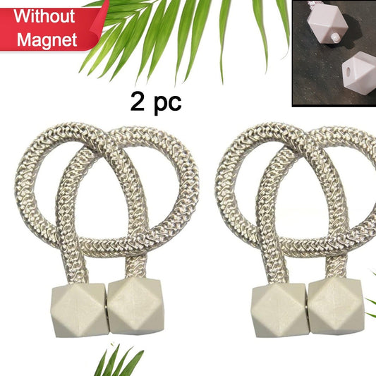 Plastic Curtain Tiebacks with Decorative Pearl Accents - Set of 2 - Happy Price - Image 1