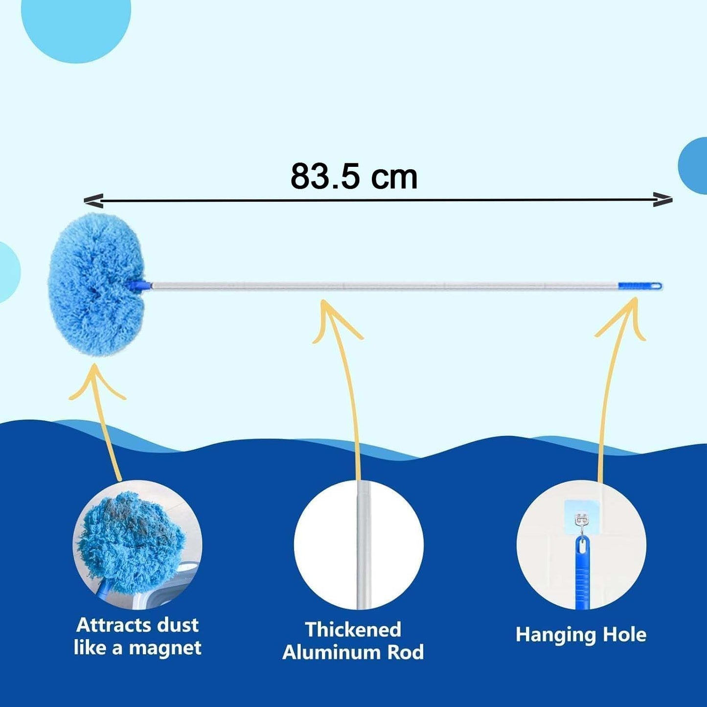 Extendable Microfiber Duster for High Reach Cleaning - 83.5 cm - Happy Price - Image 7