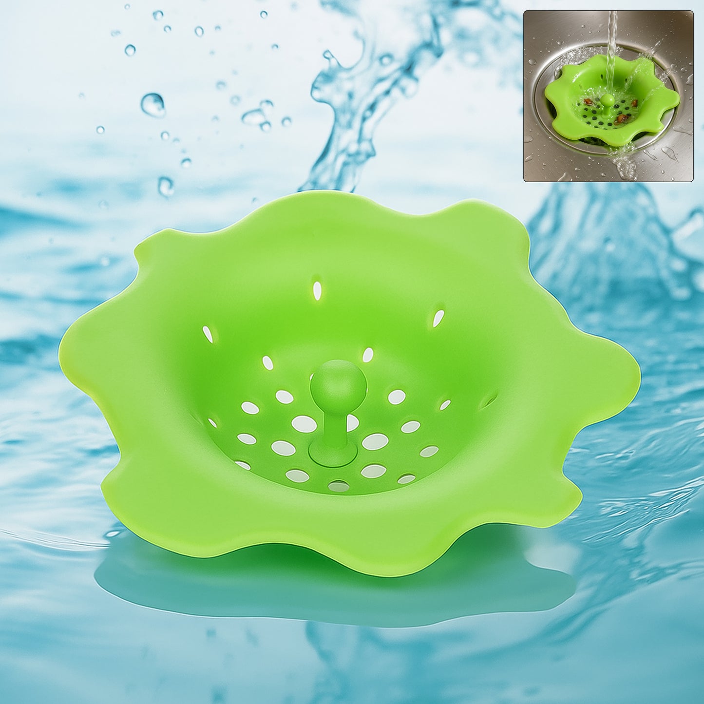 Flexible Silicone Sink Strainer & Drain Hair Catcher - Flower Shape, 11.5 cm (1 Pc) - Happy Price - Image 7