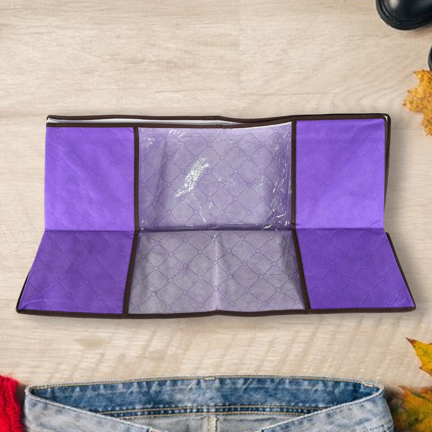 Clothing Storage Bag With Zipper Non-woven Storage Bag For Storing The Clothes And Sarees. - Happy Price - Image 3
