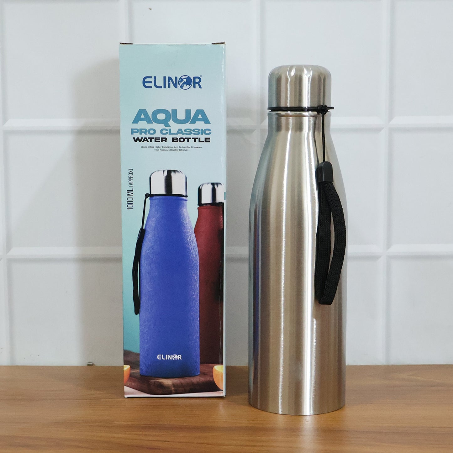1000 ML Stainless Steel Water Bottle - Leakproof, with Strap (1 Pc) - Happy Price - Image 7